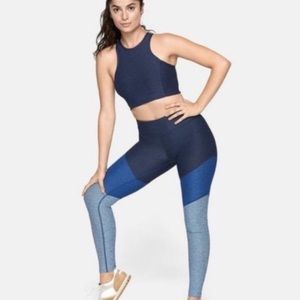 Outdoor Voices Blue Color Block Springs Leggings Pants Size Small
